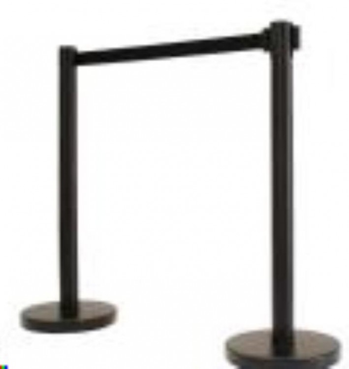 Black Retractable Stanchion