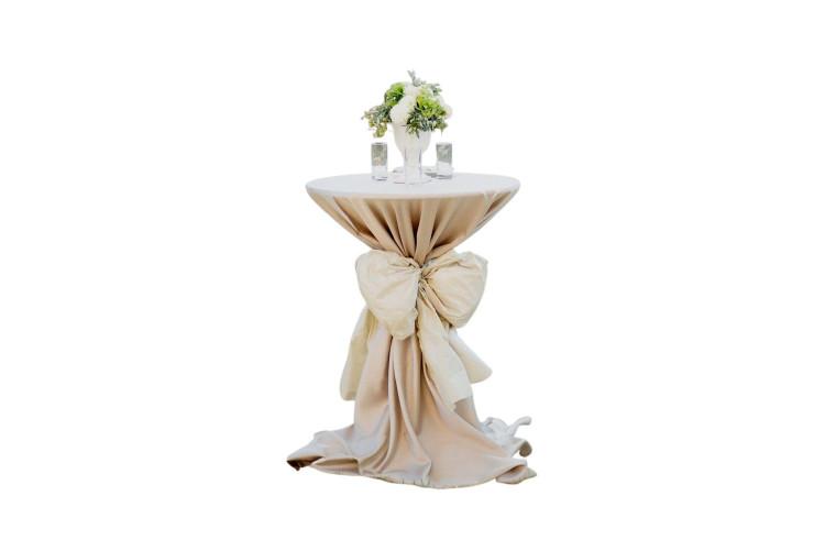 132 Cocktail Table Linen with Sash (Polyester) 132 Cocktail Table Linen with Sash (Polyester)